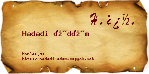 Hadadi Ádám névjegykártya
