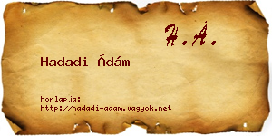 Hadadi Ádám névjegykártya